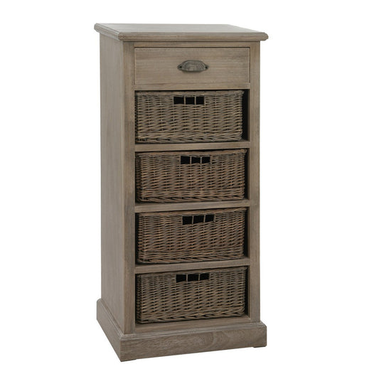J-Line Kast 4 Manden en Lade - Hout - Grijs