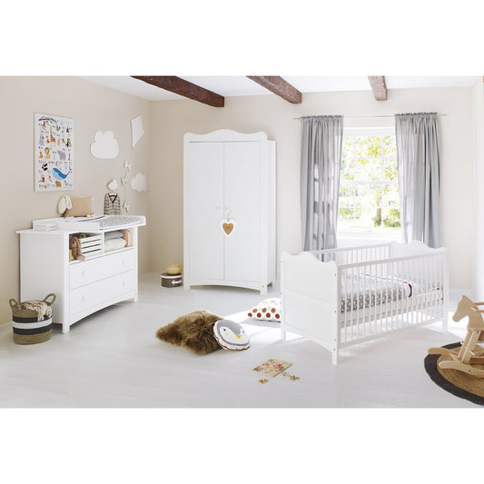 Set 'Florentina' extra breed 3 delen: ledikant, extra brede commode, 2-deurs kledingkast