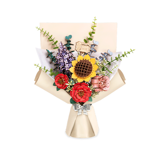 Houten Bloemenboeket 30,5 x 23 x 6,5 cm