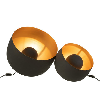 J-Line tafellamp Rond - metaal - zwart/goud - large