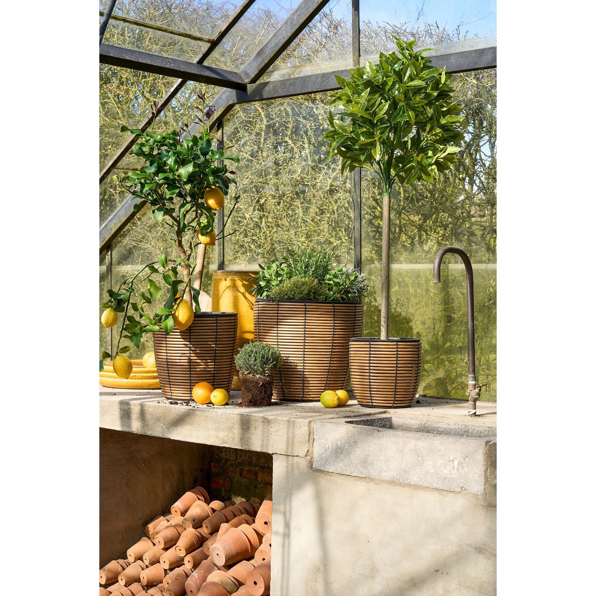 Durban Bloempot Buiten - Set van 3 - Gerecycled Plastic
