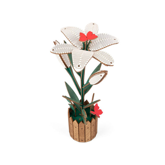 Houten Bloem Lelie 12,6x9x22,4cm