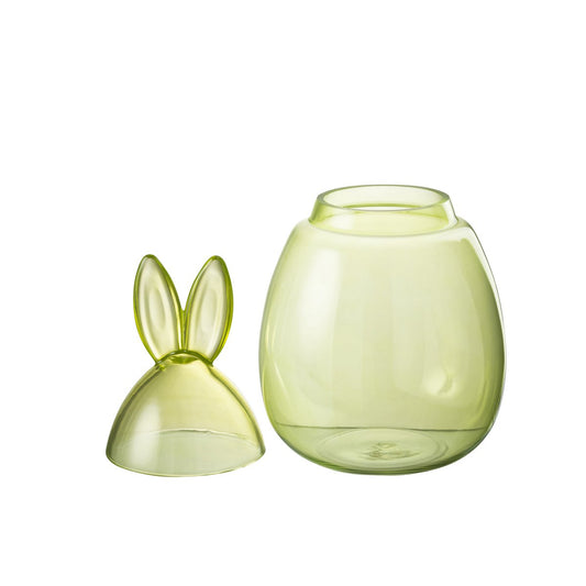 J-Line voorraadpot Konijn - glas - groen - large