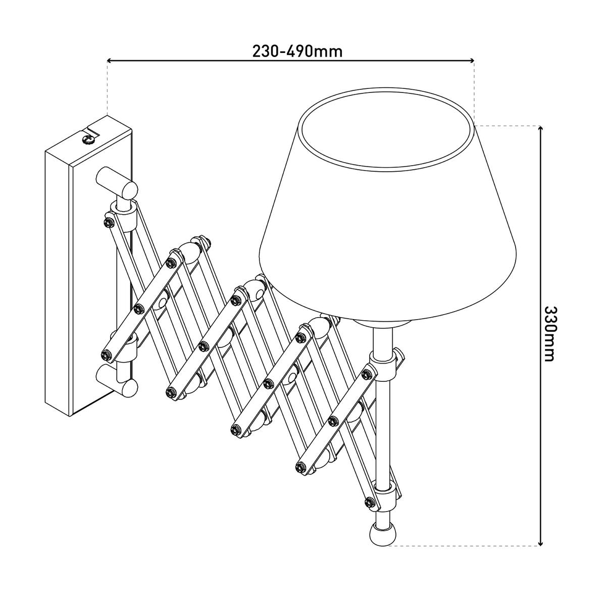 Wandlamp "Adrienne" uitrekbaar