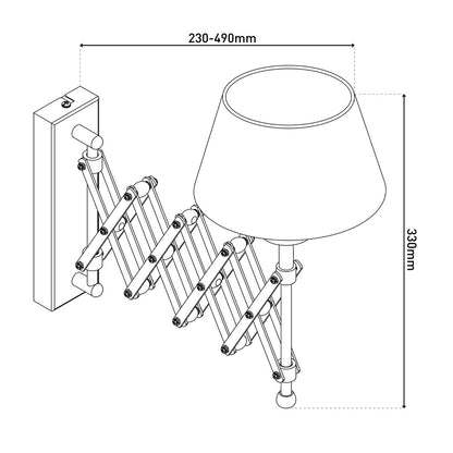 Wandlamp "Adrienne" uitrekbaar