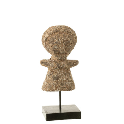 J-Line standbeeld Ying Albasia - hout - naturel - klein