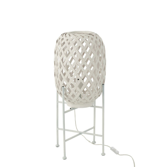 J-Line lamp Staand  - bamboe - wit