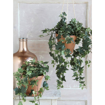 Hedera Kunst Hangplant - H129 cm - Groen Bont