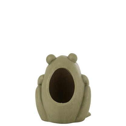 J-Line bloempot Frog - keramiek - groen - large - Ø 27 cm