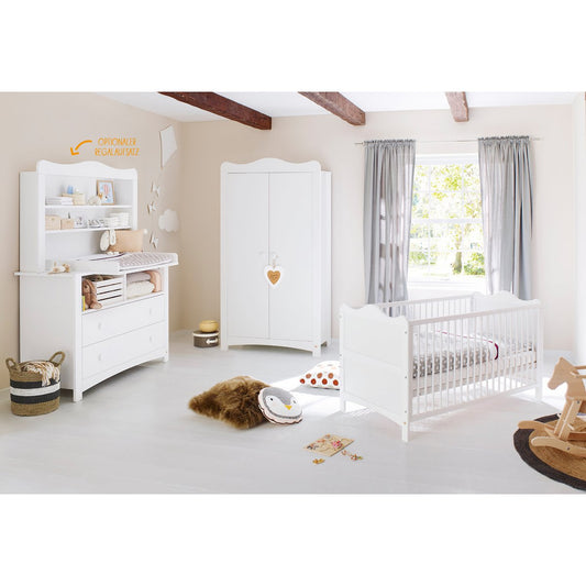 Set 'Florentina' extra breed, incl. extra brede kast 4 delen: ledikant, extra brede commode incl. Extra brede kast, 2-deurs kledingkast