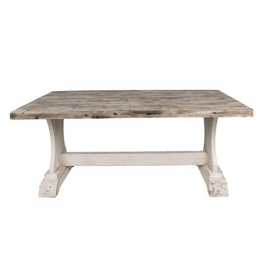 Eettafel Bruin, Beige Hout 190x100x81 cm
