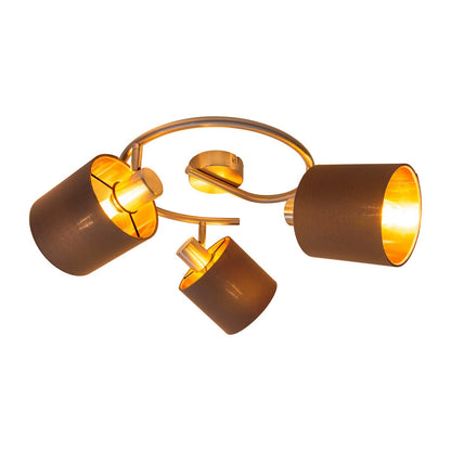Plafondlamp "Maron" 3 spots cirkel totale lengte 52cm Bruin