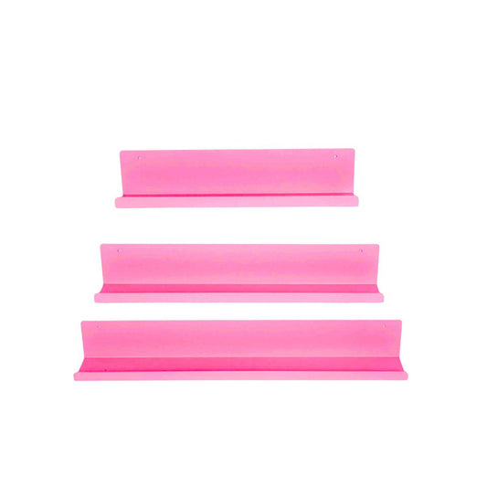 Wandplanken metaal Roze Set van 3