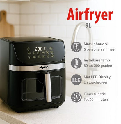 Airfryer Alpina XXL 9L 1800W Digital Display