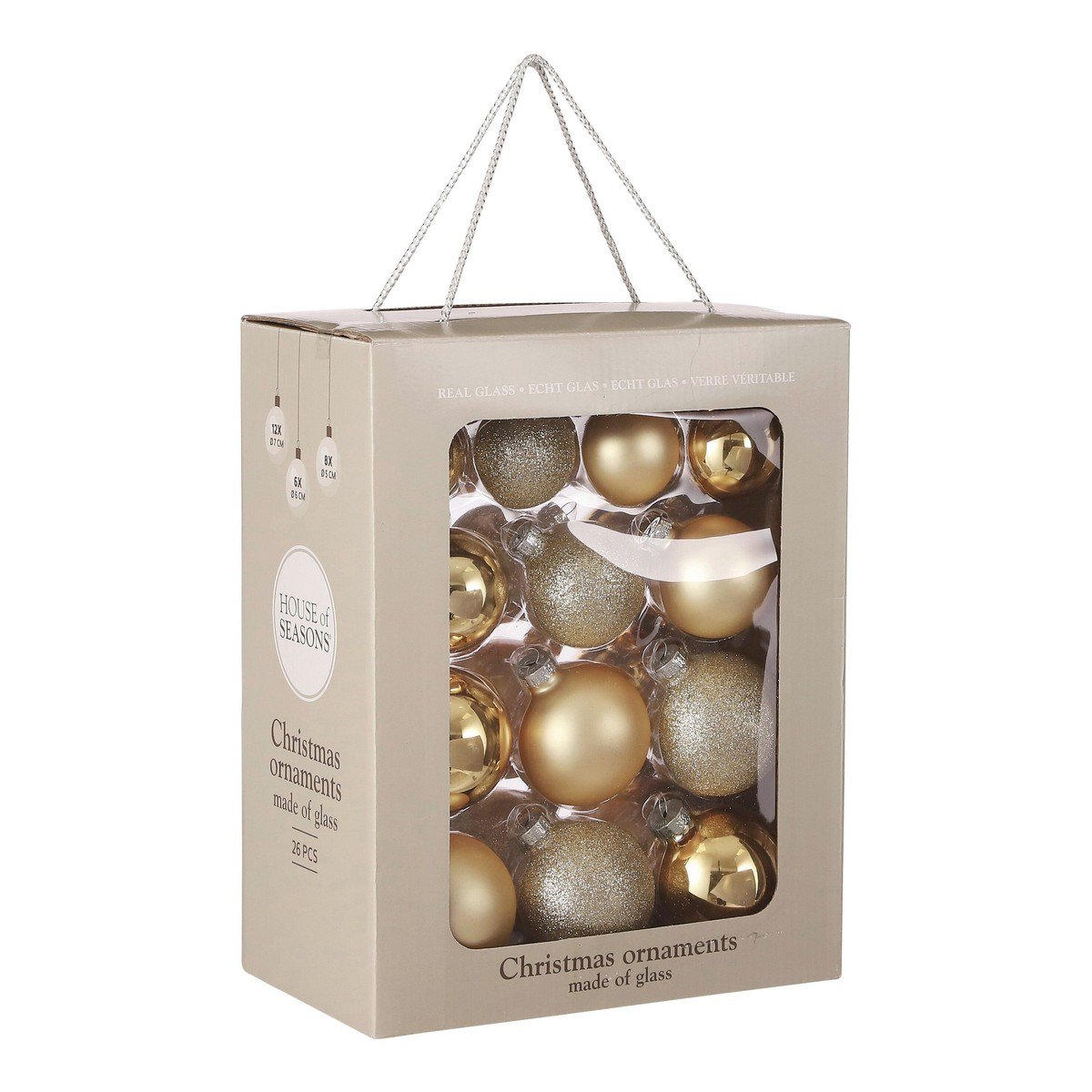 Kerstbal set 26 Glass baubles Champagne
