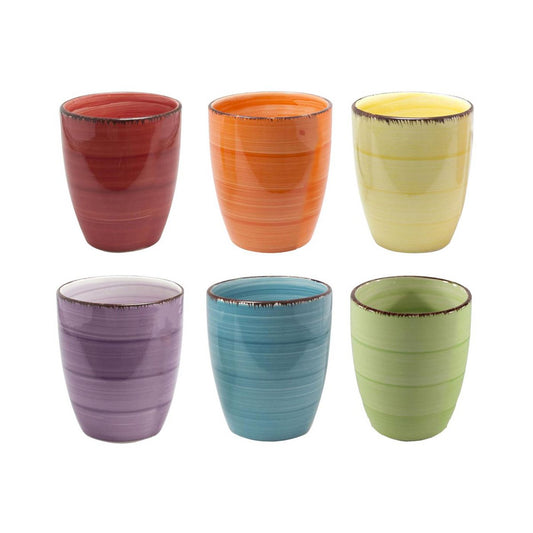 Set van 6 gekleurde mokken zonder oor 340ml
