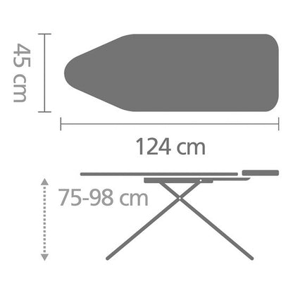 Brabantia Strijkplank C 124x45 cm Denim Blauw/Zwart