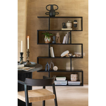 J-Line vaas met 4 Handvaten - keramiek - zwart - 36 cm hoog