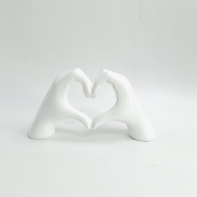 Hand Hart Wit 25x14 cm