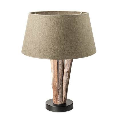 Tafellamp Melrose met Bindy Houten - Taupe Lampenkap