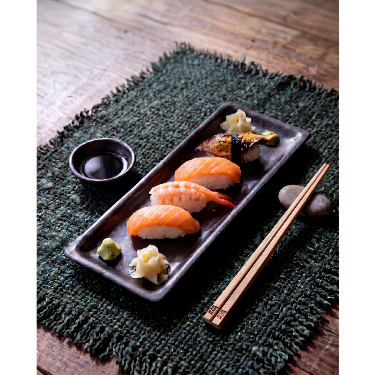 The Burned Sushi Bord - Zwart - L