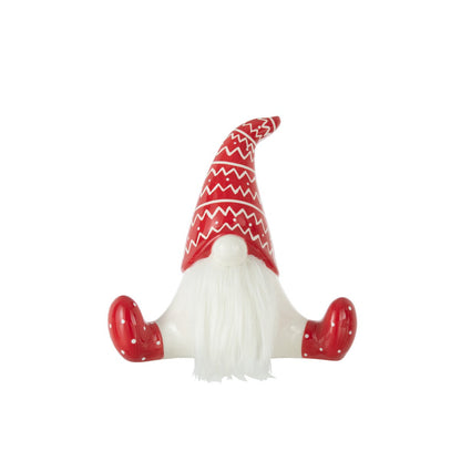 J-Line Kerstfiguren - keramiek - rood/wit - large