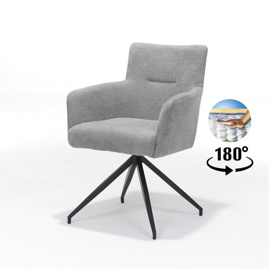 Joey armstoel Stof Retro Bliss Grijs frame zwart