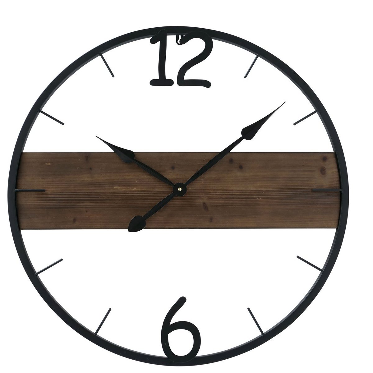 Wandklok Fermo metaal/hout Ø70cm