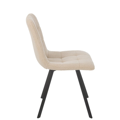 J-Line Eetstoel Clark Metaal/Polyester Beige