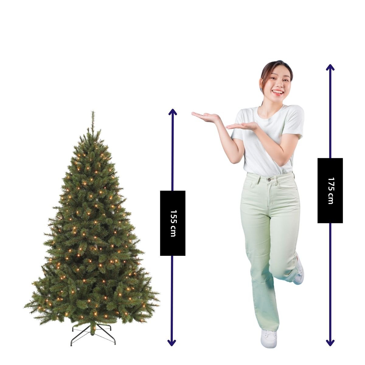 Kunstkerstboom Bristlecone Fir H155 x Ø99 cm Groen
