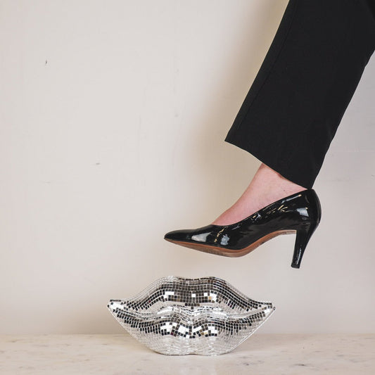 Ornament Disco-lips zilver