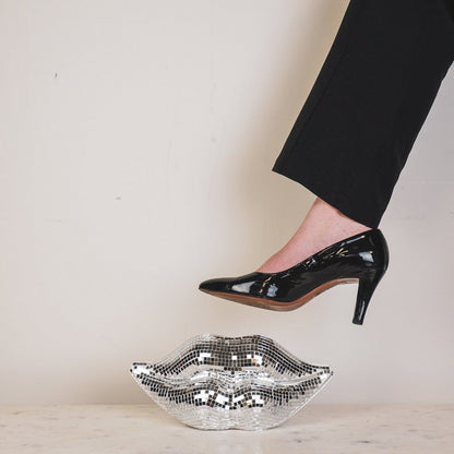 Ornament Disco-lips zilver