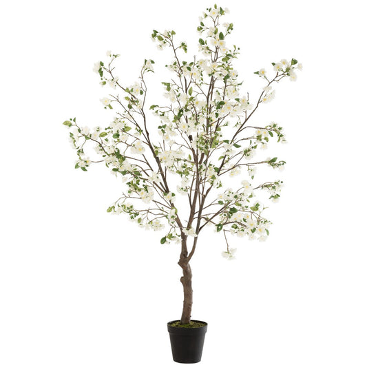 J-Line Bloesemboom Plastiek Wit/Bruin Extra Large