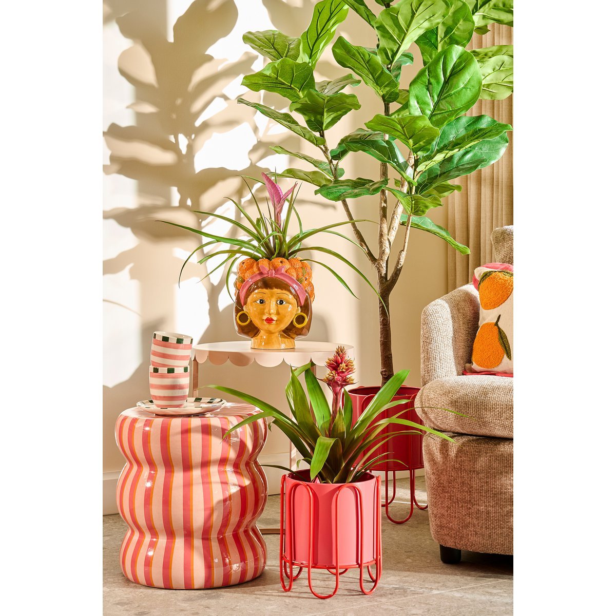 Ficus Lyrata Kunstplant in Pot - H150 x Ø50 cm - Groen