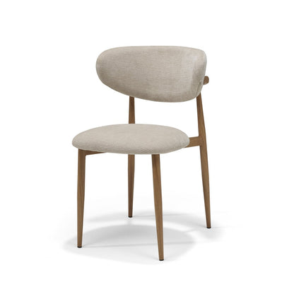 Dalton stoel Stof Vibe #06 Creme - Metaal frame Eiken Naturel