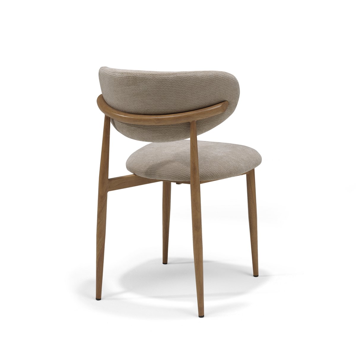 Dalton stoel Stof Vibe %2321 Taupe - Metaal frame Eiken Naturel