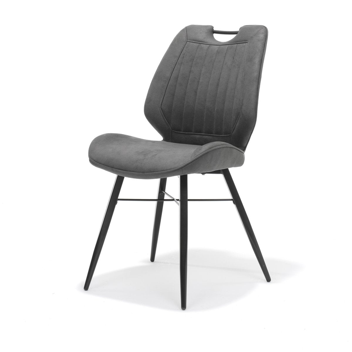 Stoel Quattro zwart stof Soft Antraciet