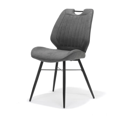 Stoel Quattro zwart stof Soft Antraciet