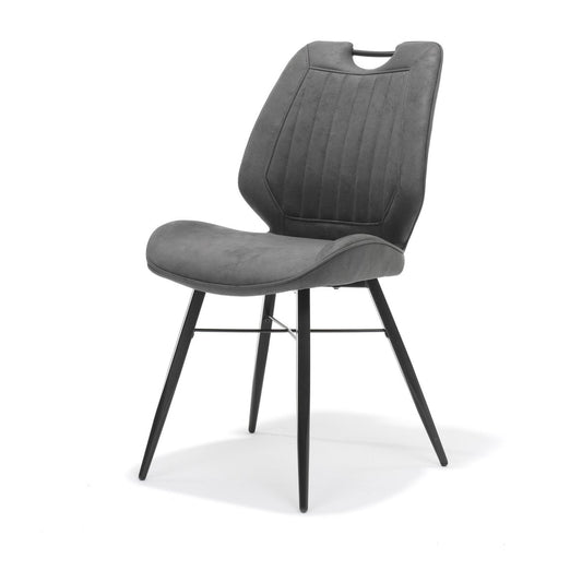 Stoel Quattro zwart stof Soft Antraciet