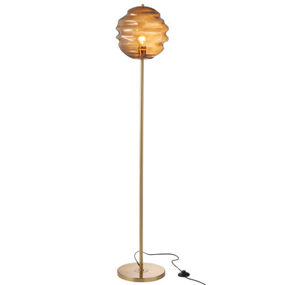 J-Line staanlamp Bijenkorf - glas - bruin