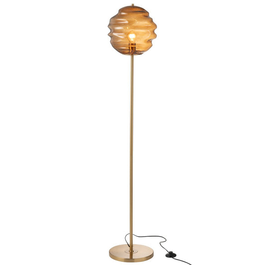 J-Line staanlamp Bijenkorf - glas - bruin