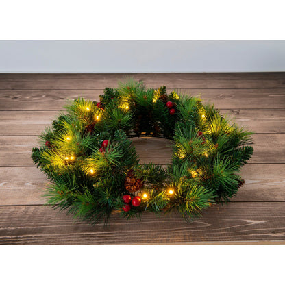 Kerstkrans "Noël" Outdoor met LED Diameter 35cm