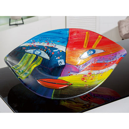 GlasArt ronde sierschaal "Fashion blue"