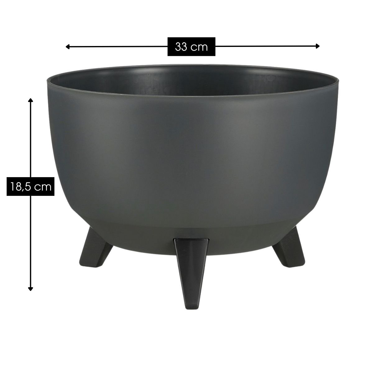 Plantenbak buiten Doppio Antraciet Ø33 cm H18,5 cm