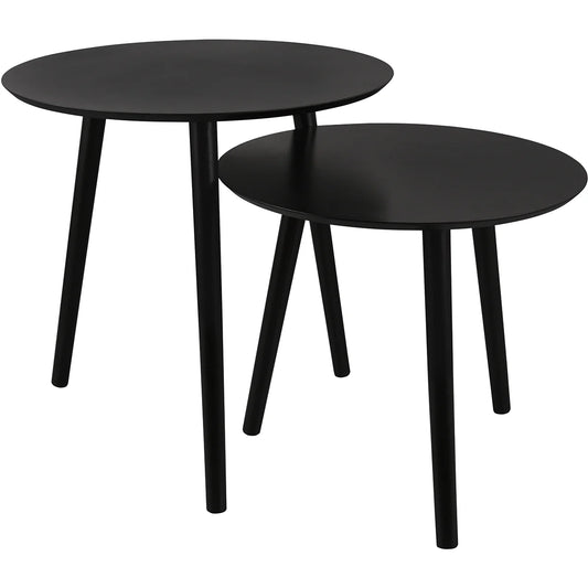 Set van 2 bijzettafels Zwart