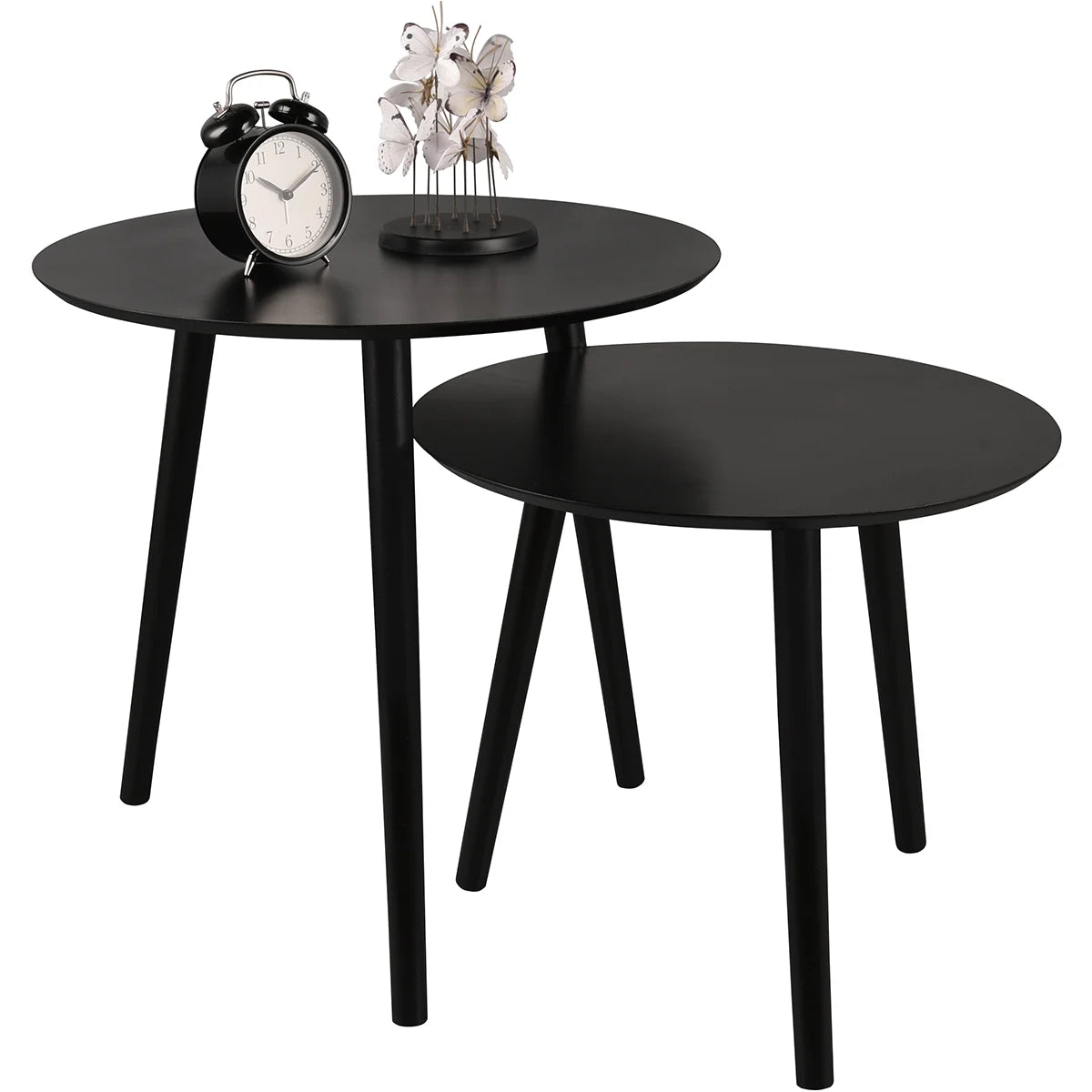 Set van 2 bijzettafels Zwart