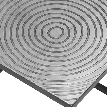 Set van 2 metalen Bijzettafels vierkant 50 x 50 x 53cm Zwart/Zilver