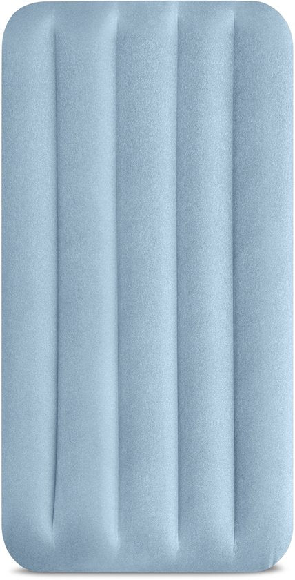Intex 64157 Dura-Beam Comfort 1-Persoons Luchtbed 191X99X36 cm + Ingebouwde Pomp Blauw/Grijs