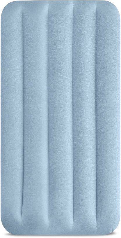 Intex 64157 Dura-Beam Comfort 1-Persoons Luchtbed 191X99X36 cm + Ingebouwde Pomp Blauw/Grijs