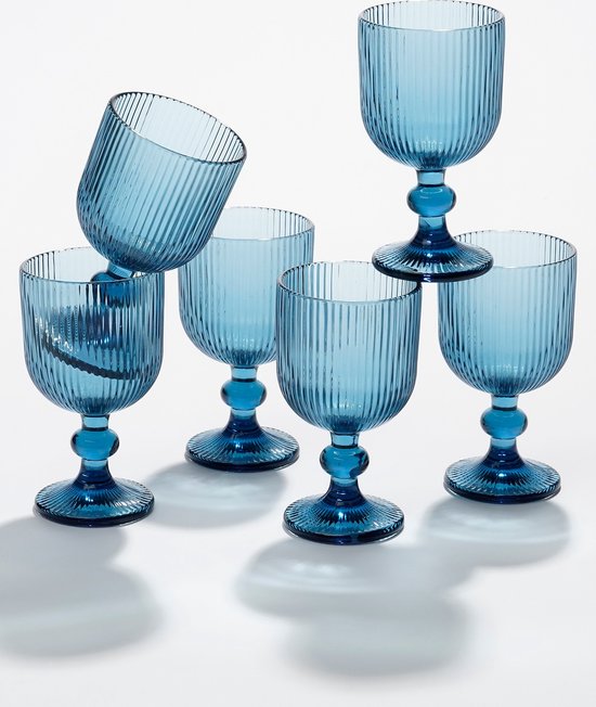 Merlot wijnglas set van 6 250ml Blauw